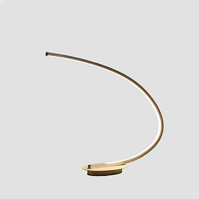 ELEMENT ACE Brushed Nickel LED Arc Tube Table Lamp with Integrated Lighting