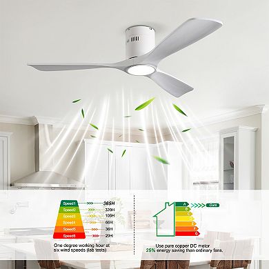 ELEMENT ACE Solid Wood Ceiling Fan with Dimmable LED Light and Remote Control