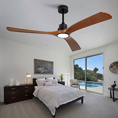 ELEMENT ACE 60 Inch Solid Wood Ceiling Fan with Remote Control and Reversible DC Motor