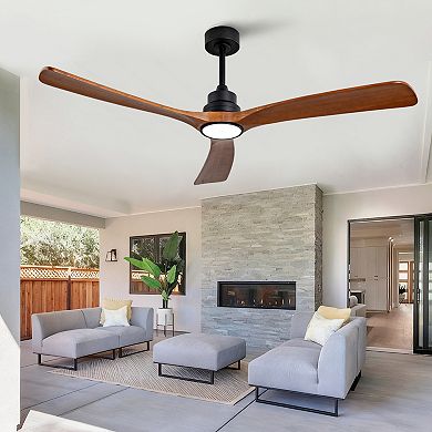 ELEMENT ACE 60 Inch Solid Wood Ceiling Fan with Remote Control and Reversible DC Motor