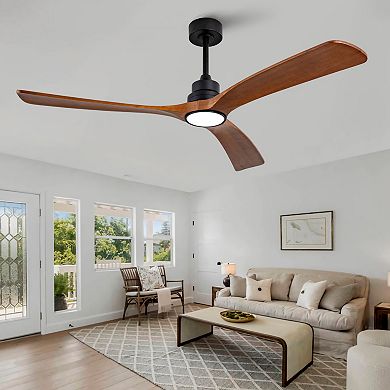 ELEMENT ACE 60 Inch Solid Wood Ceiling Fan with Remote Control and Reversible DC Motor