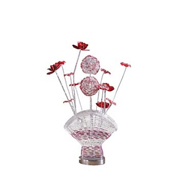 ELEMENT ACE Aluminum and Acrylic Floral Design LED Table Lamp with Vase Base