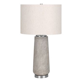 ELEMENT ACE Modern Table Lamp with Textured Resin Base and Linen Drum Shade