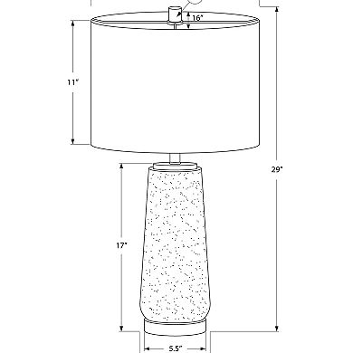 ELEMENT ACE Modern Table Lamp with Textured Resin Base and Linen Drum Shade