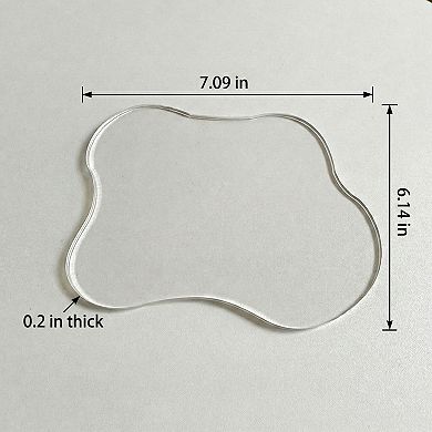 2-PC Clear Wavy Edge Coaster Transparent Drink Table Protector