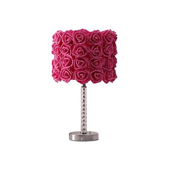 ELEMENT ACE Acrylic and Metal Table Lamp with Blooming Floral Design