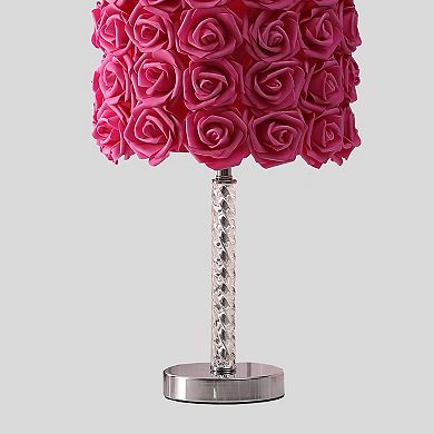 ELEMENT ACE Acrylic and Metal Table Lamp with Blooming Floral Design