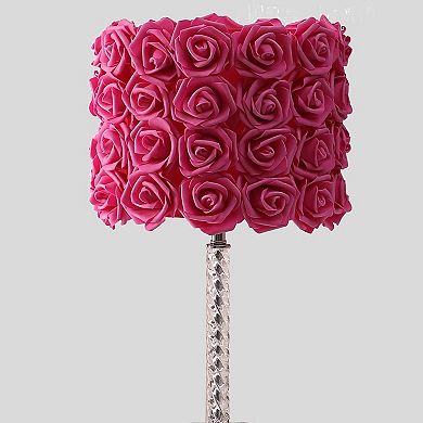 ELEMENT ACE Acrylic and Metal Table Lamp with Blooming Floral Design