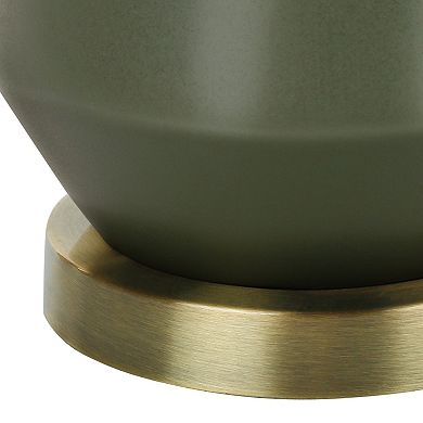 ELEMENT ACE Contemporary Ceramic Table Lamp with Drum Shade for Home Decor