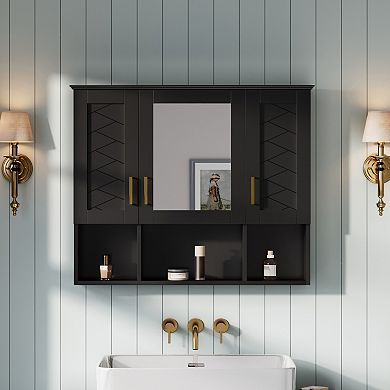 ELEMENT ACE Wall Mounted Medicine Cabinet with Adjustable Shelves and Soft Close Doors