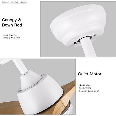 ELEMENT ACE 52 Inch Rustic Farmhouse LED Ceiling Fan with Remote Control