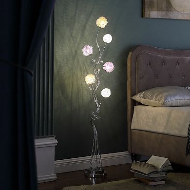 ELEMENT ACE Modern Aluminum LED Floor Lamp with Six Adjustable Light Spheres