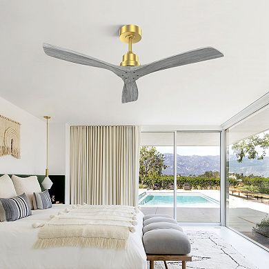 ELEMENT ACE Solid Wood Blade Ceiling Fan with Remote Control and DC Motor