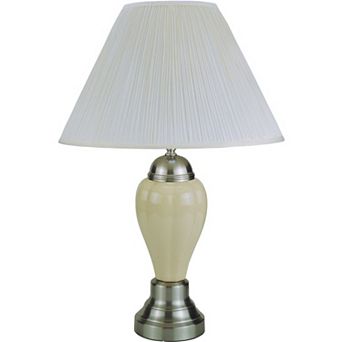 ELEMENT ACE Urn-Shaped Ceramic Table Lamp with Linen Shade
