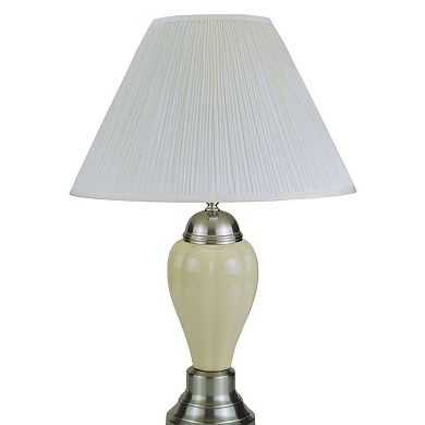 ELEMENT ACE Urn-Shaped Ceramic Table Lamp with Linen Shade