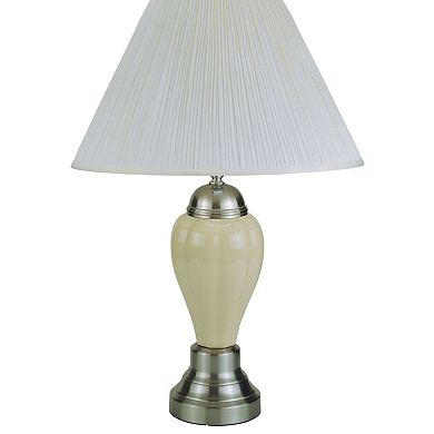 ELEMENT ACE Urn-Shaped Ceramic Table Lamp with Linen Shade