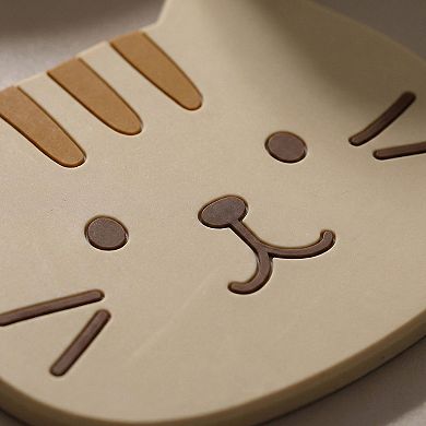 4-PC Cat Face Coaster Cute Non Slip Drink Table Protector