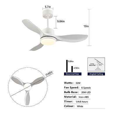 ELEMENT ACE Modern Ceiling Fan with Integrated LED Lighting and Remote Control