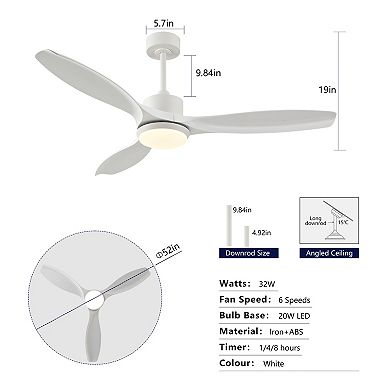 ELEMENT ACE Modern Ceiling Fan with Dimmable LED Light and Remote Control