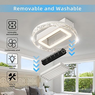 ELEMENT ACE 20 Inch Modern Leafless Ceiling Fan with Remote Control and Reversible Motor