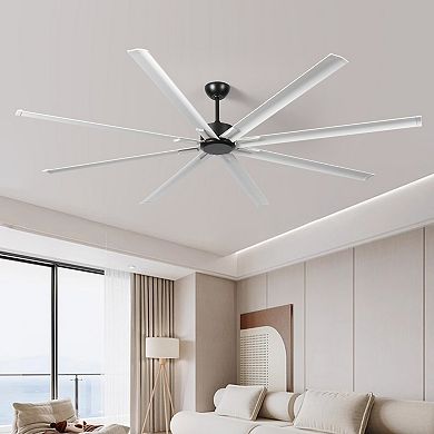 ELEMENT ACE Large Ceiling Fan with Light and Remote Control, Reversible DC Motor, 8 Aluminum Blades