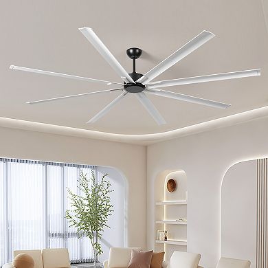 ELEMENT ACE Large Ceiling Fan with Light and Remote Control, Reversible DC Motor, 8 Aluminum Blades