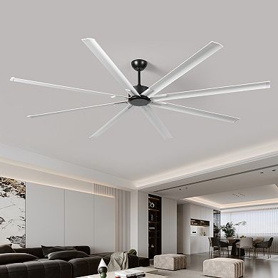 ELEMENT ACE Large Ceiling Fan with Light and Remote Control, Reversible DC Motor, 8 Aluminum Blades