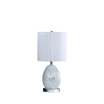 ELEMENT ACE Modern Silver Mirror Glass and Metal Table Lamp with Nightlight Feature