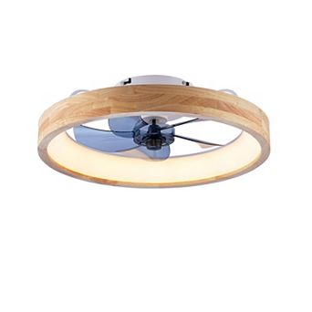 ELEMENT ACE Modern Flush Mount Ceiling Fan with Integrated LED Light and Remote