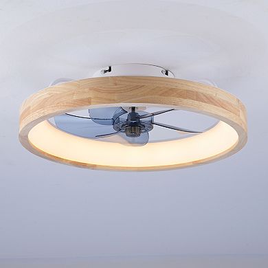 ELEMENT ACE Modern Flush Mount Ceiling Fan with Integrated LED Light and Remote