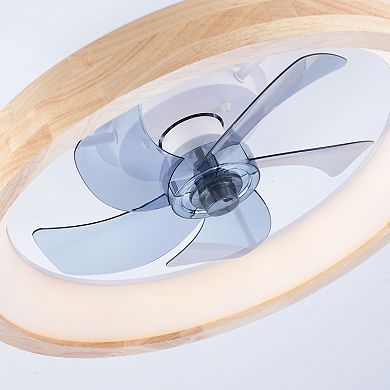 ELEMENT ACE Modern Flush Mount Ceiling Fan with Integrated LED Light and Remote