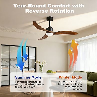ELEMENT ACE 52 Inch Ceiling Fan with Dimmable LED Light and Remote Control for Indoor Use