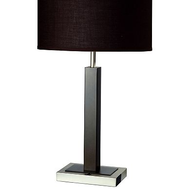 ELEMENT ACE Tall Metal and Polyresin Table Lamp with Fabric Shade