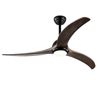 ELEMENT ACE 52 Inch Solid Wood Blades Ceiling Fan with Light and Remote Control