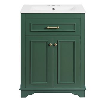 ELEMENT ACE Compact Bathroom Vanity with Integrated Ceramic Sink and Storage Cabinet