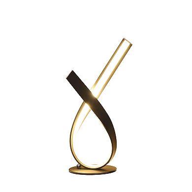 ELEMENT ACE Abstract Ribbon Bow LED Table Lamp with Metal Finish