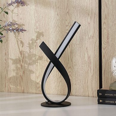 ELEMENT ACE Abstract Ribbon Bow LED Table Lamp with Metal Finish