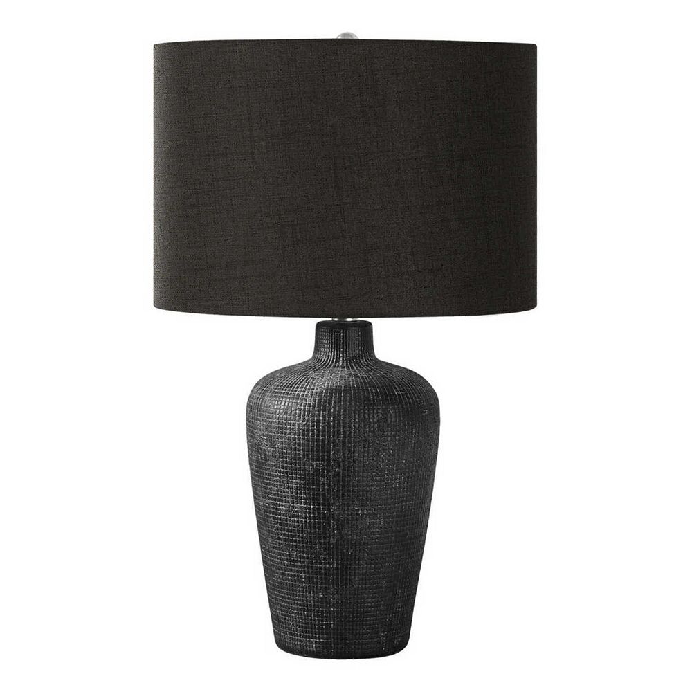 ELEMENT ACE Contemporary Ceramic Table Lamp with Black Fabric Shade