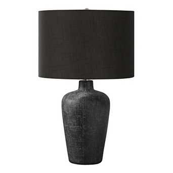 ELEMENT ACE Contemporary Ceramic Table Lamp with Black Fabric Shade