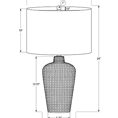 ELEMENT ACE Contemporary Ceramic Table Lamp with Black Fabric Shade