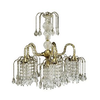 ELEMENT ACE 25-Inch Tall Metal Chandelier with Antique Finish and Crystal Accents