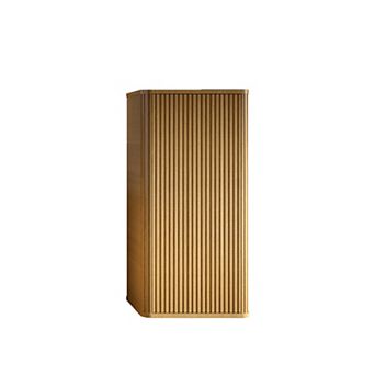 ELEMENT ACE Floating Side Cabinet with Curvy Design and Striped Textures