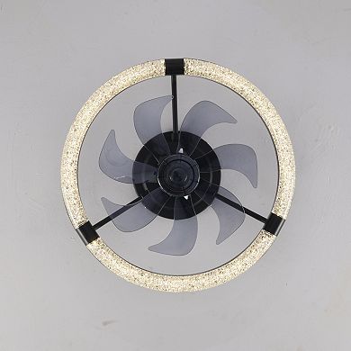 ELEMENT ACE Flush Mount Ceiling Fan with LED Light and Remote Control