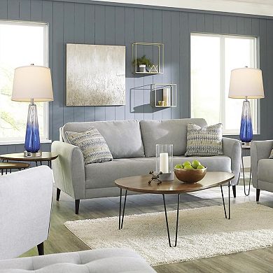 ELEMENT ACE Set of 2 Modern Glass Table Lamps Set with Touch Control and USB Charging Ports