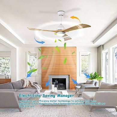 ELEMENT ACE 52-Inch Solid Wood Blade Ceiling Fan with Integrated Light and Remote Control
