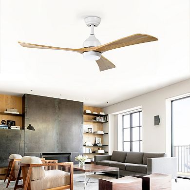 ELEMENT ACE 52-Inch Solid Wood Blade Ceiling Fan with Integrated Light and Remote Control
