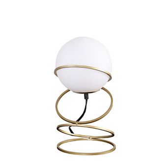 ELEMENT ACE Modern Spiral Ring Table Lamp with Glass Globe Shade for Living Spaces