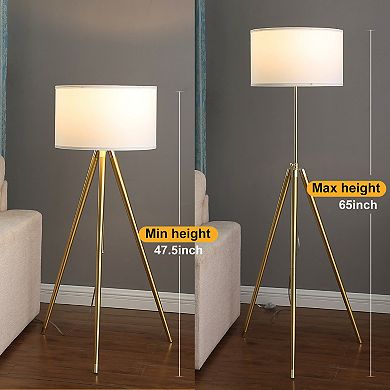 ELEMENT ACE Adjustable Height Modern Tripod Floor Lamp for Living Room and Bedroom