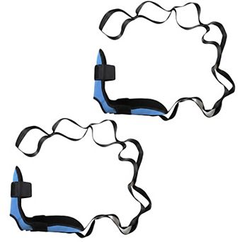 2 pc Stretch Strap with Foot Support Adjustable Yoga Flexibility Band