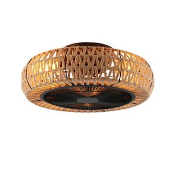 ELEMENT ACE 20-Inch Vintage Rope Cage Ceiling Fan with Remote Control